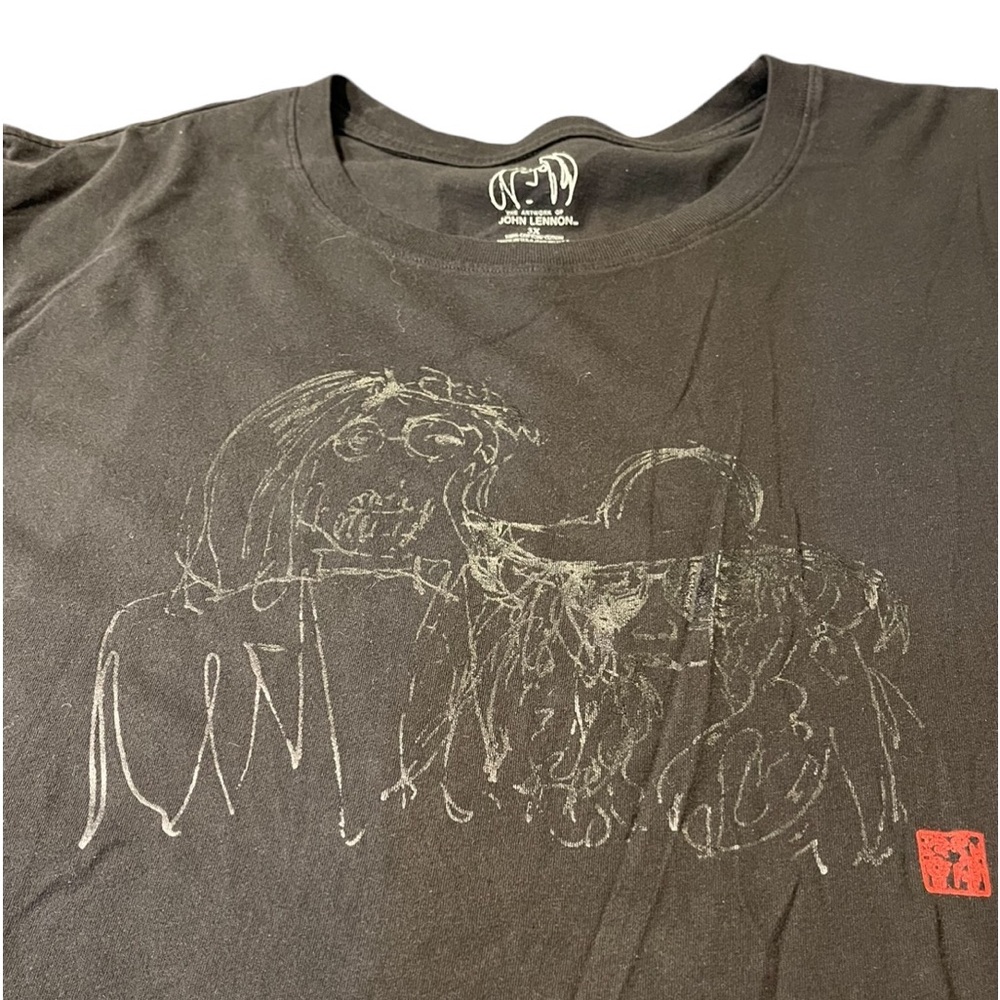 John Lennon black‎ tshirt NWT rare